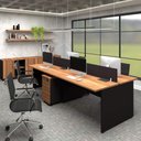 Ver imagem 3 de Plataforma 2,70m C/ Divisória P/ 4 Pessoas e 2 Gav. Nogal F5 Cor:nogal com Preto