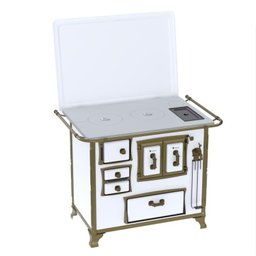 Fogao a Lenha N 2 Renaissance Chapa de Aluminio Branco Cald Se - 1
