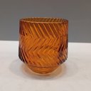 Ver imagem 4 de Castiçal Decorativo de Vidro Âmbar 8x8x8cm Porta Vela Mesa Jantar Decoração Sala