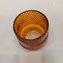 Ver mais imagens de Castiçal Decorativo de Vidro Âmbar 8x8x8cm Porta Vela Mesa Jantar Decoração Sala
