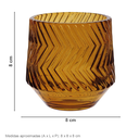 Ver imagem 2 de Castiçal Decorativo de Vidro Âmbar 8x8x8cm Porta Vela Mesa Jantar Decoração Sala