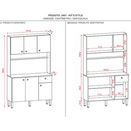 Armário de Cozinha 6 Portas 1 Gaveta - Style - 4