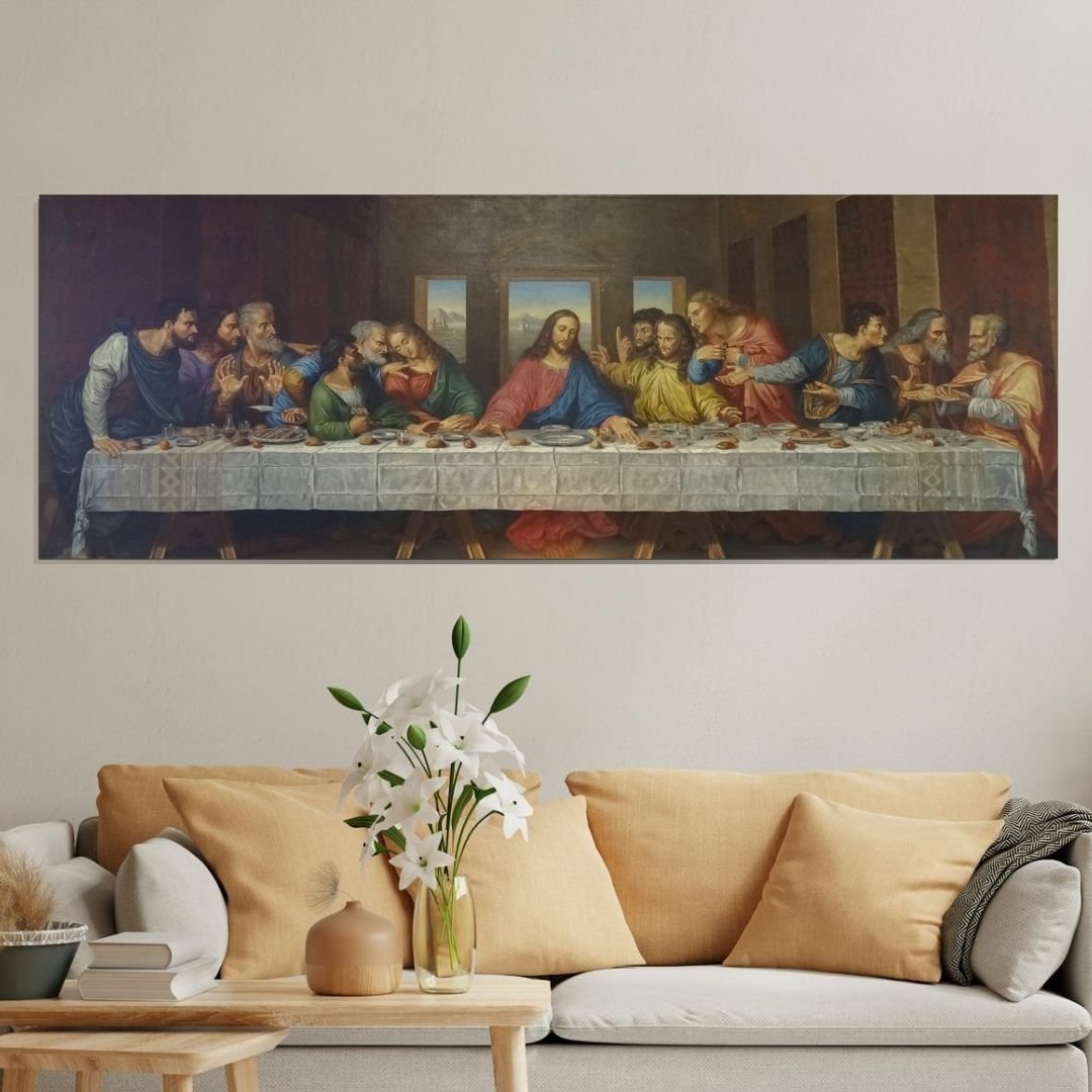 Quadro Decorativo - A Santa Ceia - 140x50cm - 3