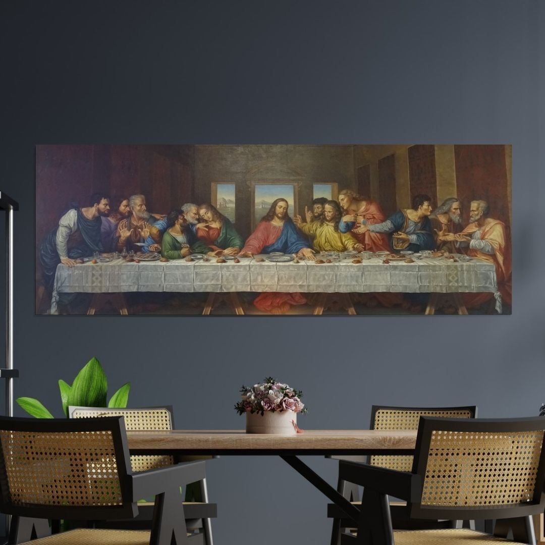 Quadro Decorativo - A Santa Ceia - 140x50cm - 1