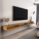 Ver imagem 4 de Rack Suspenso Aloe 2.2 para TV até 85 Polegadas 100% MDF com 2 Portas Nature Amadeirado Yescasa
