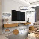 Ver imagem 7 de Rack Suspenso 218cm para TV até 85 Polegadas 100% MDF com 2 Portas  Marrom Aloe Espresso Móveis