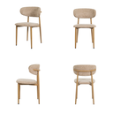 Ver imagem 6 de Kit Duas Cadeira Jantar com Estofado em Linho Bege e Estrutura Metálica para Ambientes Clássicos