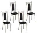 Ver imagem 1 de Kit 4 Cadeiras Paris Corino Tempest Preto Tubo Champanhe
