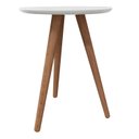 Ver imagem 2 de Mesa de Apoio Lateral 100% MDF 45cm x 45cm x 50cm Esmeralda Branco