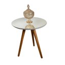 Ver imagem 2 de Mesa de Apoio Lateral 100% MDF 45cm x 45cm x 52cm Esmeralda Branco
