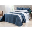 Ver imagem 3 de Cobre Leito Queen 400 Fios Egípcio 100% Algodão Azul 3 Peças