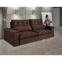 Ver imagem 2 de Sofá Retrátil e Reclinável Molas Ensacadas 4 Lugares Madri Evidence Suede Marrom