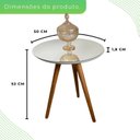 Ver imagem 3 de Mesa de Apoio Lateral 100% MDF 50cm x 50cm x 52cm Esmeralda Branco