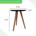 Ver imagem 3 de Mesa de Apoio Lateral 100% MDF 50cm x 50cm x 52cm Esmeralda Preto