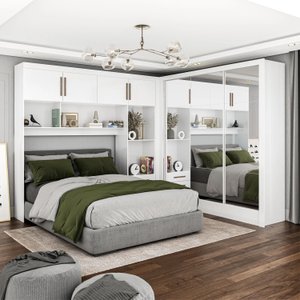 Guarda-roupa Casal Modulado 4 Portas Santiago 3 Portas Premium 5 Gaveta com Espelho