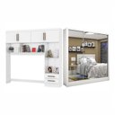 Ver imagem 2 de Guarda-Roupa Casal Modulado 4 Portas Santiago 3 Portas Premium 5 Gaveta com Espelho Branco