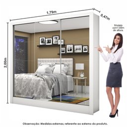 Guarda-roupa Casal Modulado 4 Portas Santiago 3 Portas Premium 5 Gaveta com Espelho - 6