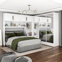 Ver imagem 1 de Guarda-Roupa Casal Modulado 4 Portas Santiago 3 Portas Premium 5 Gaveta com Espelho Branco