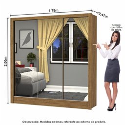 Guarda-roupa Casal Modulado 4 Portas Santiago 3 Portas Premium 5 Gaveta com Espelho - 6