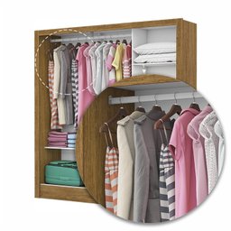 Guarda-roupa Casal Modulado 4 Portas Santiago 3 Portas Premium 5 Gaveta com Espelho - 8