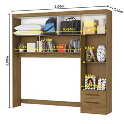 Guarda-roupa Casal Modulado 4 Portas Santiago 3 Portas Premium 5 Gaveta com Espelho - 2