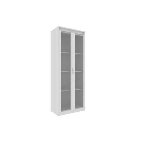 Cristaleira Sala Jantar Me-4189 C/ 2 Portas de Vidro e 3 Prateleiras Branco - Tecno Mobili