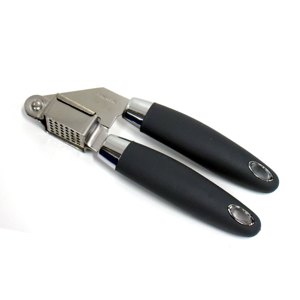 Espremedor de alho 20cm aço inox cabo emborrachado Gourmet - 1