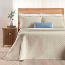 Ver imagem 6 de Kit Cobre Leito Colcha Quality Casal 3 Peças Percale 200 Fios Bordado - Cáqui