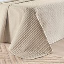 Ver imagem 5 de Kit Cobre Leito Colcha Quality Casal 3 Peças Percale 200 Fios Bordado - Cáqui