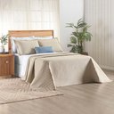 Ver imagem 3 de Kit Cobre Leito Colcha Quality Casal 3 Peças Percale 200 Fios Bordado - Cáqui