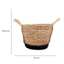 Ver imagem 5 de Cesto de Fibra Natural Seagrass Com Fundo Preto 24,5x31x33 cm - D’Rossi
