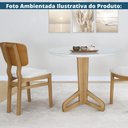 Ver imagem 4 de Mesa Jantar Tapes Redonda Nacional Móveis 90cm (larg) Base Madeira Amêndoa Tampo Madeira Vidro Branc