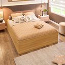 Ver imagem 4 de Cama Casal Juvenil para Quarto Lia DRD Móveis Marrom/Freijó