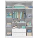 Ver imagem 2 de Jogo de Jogo de Quarto Infantil Old Clean Mdf Roupeiro + Cômoda + Berço C/ Colchão