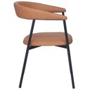 Ver imagem 4 de Kit 2 Cadeiras com Braço Chamonix Olivia Fratini Estofado Pu Caramelo Base Aço Carbono Preto