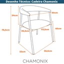 Ver imagem 6 de Kit 2 Cadeiras com Braço Chamonix Olivia Fratini Estofado Pu Caramelo Base Aço Carbono Preto