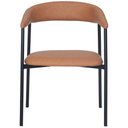 Ver imagem 3 de Kit 2 Cadeiras com Braço Chamonix Olivia Fratini Estofado Pu Caramelo Base Aço Carbono Preto