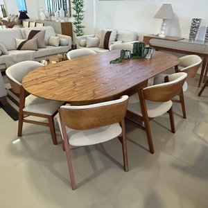 Sala de Jantar Mesa Hana com 6 Cadeiras Horus