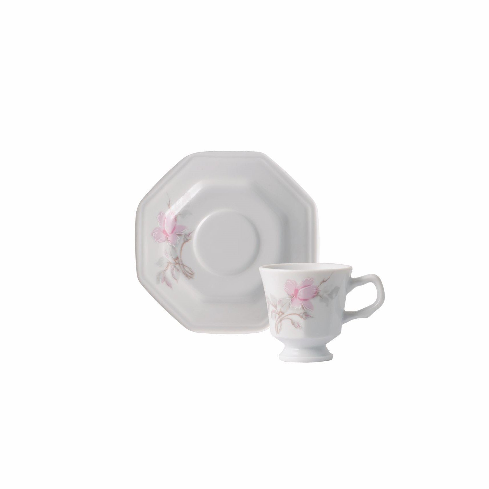 06 Xícaras de Café c/ Pé e Pires Prisma Maresia - Porcelana Schmidt - 1