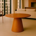 Ver imagem 1 de Mesa de Jantar Base Cone em Madeira Laminada Lyon - 108cm Marrom/Amadeirado