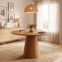 Ver imagem 1 de Mesa de Jantar Base Cone em Madeira Laminada Lyon - 108cm Marrom/Amadeirado