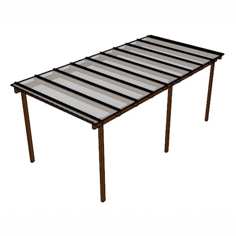 Kit Policarbonato Cristal 6mm 6,00m X 3,00m - Perfis Naturais