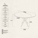 Ver imagem 3 de Mesa de Jantar Base Estrelada de Madeira Maciça Alice- 108cm