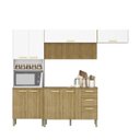 Ver imagem 3 de Cozinha Compacta Modulada 4 Peças com Balcão 120cm com Tampo Urbane Branco/Freijó/Supremo/Cp Ripado