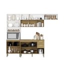 Ver imagem 5 de Cozinha Compacta Modulada 4 Peças com Balcão 120cm com Tampo Urbane Branco/Freijó/Supremo/Cp Ripado