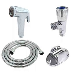Ducha Higienica Completa Cromada Chuveirinho Mangueira Banheiro Casa Lavabo Flexivel Suporte Box - 5