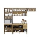 Ver imagem 4 de Cozinha Compacta Modulada 4 Peças com Balcão 120cm com Tampo Urbane Bege/Freijó/Vanilla/Cp-Ripado