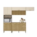 Ver imagem 3 de Cozinha Compacta Modulada 4 Peças com Balcão 120cm com Tampo Urbane Bege/Freijó/Vanilla/Cp-Ripado
