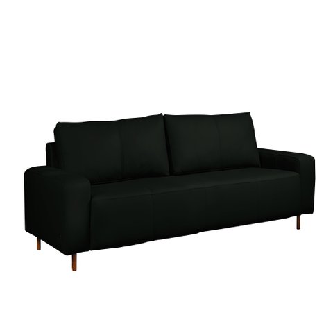 Sofá Decorativo Sala de Estar Metropole 3 Lugares 200cm Couro Verde - Mozzelar