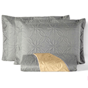 Ver imagem 2 de Kit colcha cobreleito cama queem 3 pcs luxo dupla face ultrassonico cor cinza